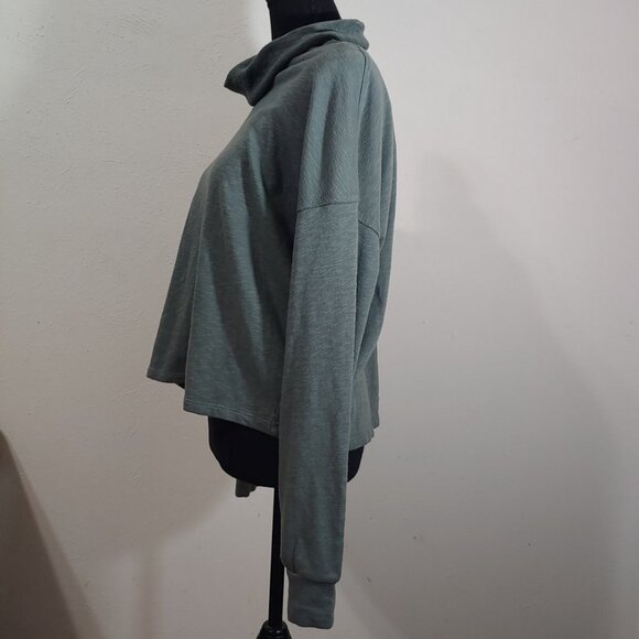 Bobi Los Angeles French Terry Cropped Long Sleeve Turtle Neck Top - Picture 5 of 6